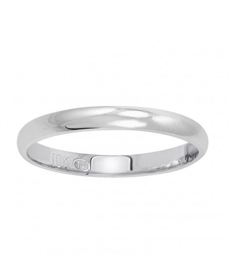 Women's 10K White Gold 2mm Classic Fit Plain Wedding Band (Available Ring  Sizes 4-8 1/2) - CJ184Y8R9Z0