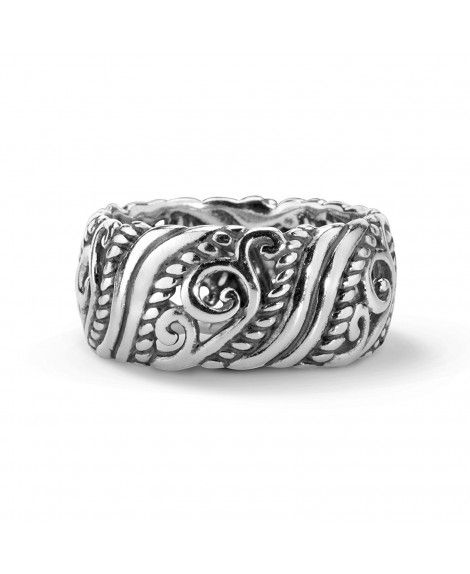 CP Signature Sterling Silver Band Ring: Jewelry