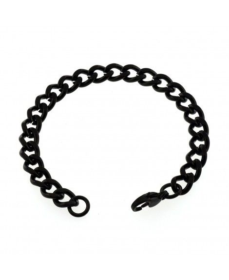 Women's 7mm Black Anklet, Thick Stainless Steel Curb Chain Anklet, 7in ...