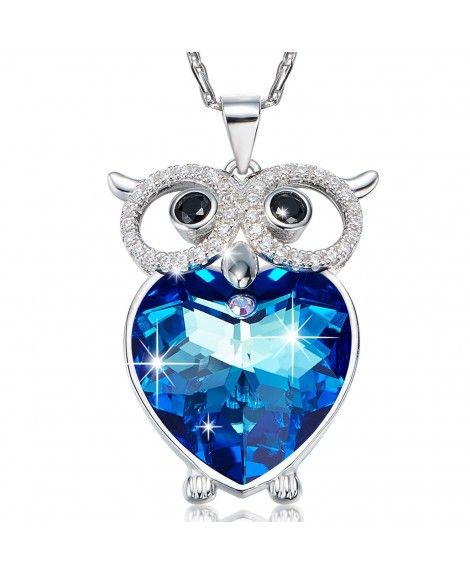 The Heart of the Sea Necklace Blue Crystal Heart of the Ocean Necklace ...