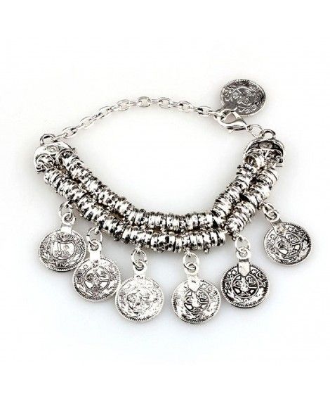 Franterd Bracelet Anklet Bohemian Ethnic Vintage Silver Coin Turkish ...