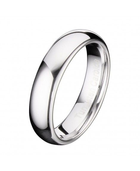 MJ 5mm Mirror Polished Comfort Fit Ring Tungsten Carbide Wedding Band ...